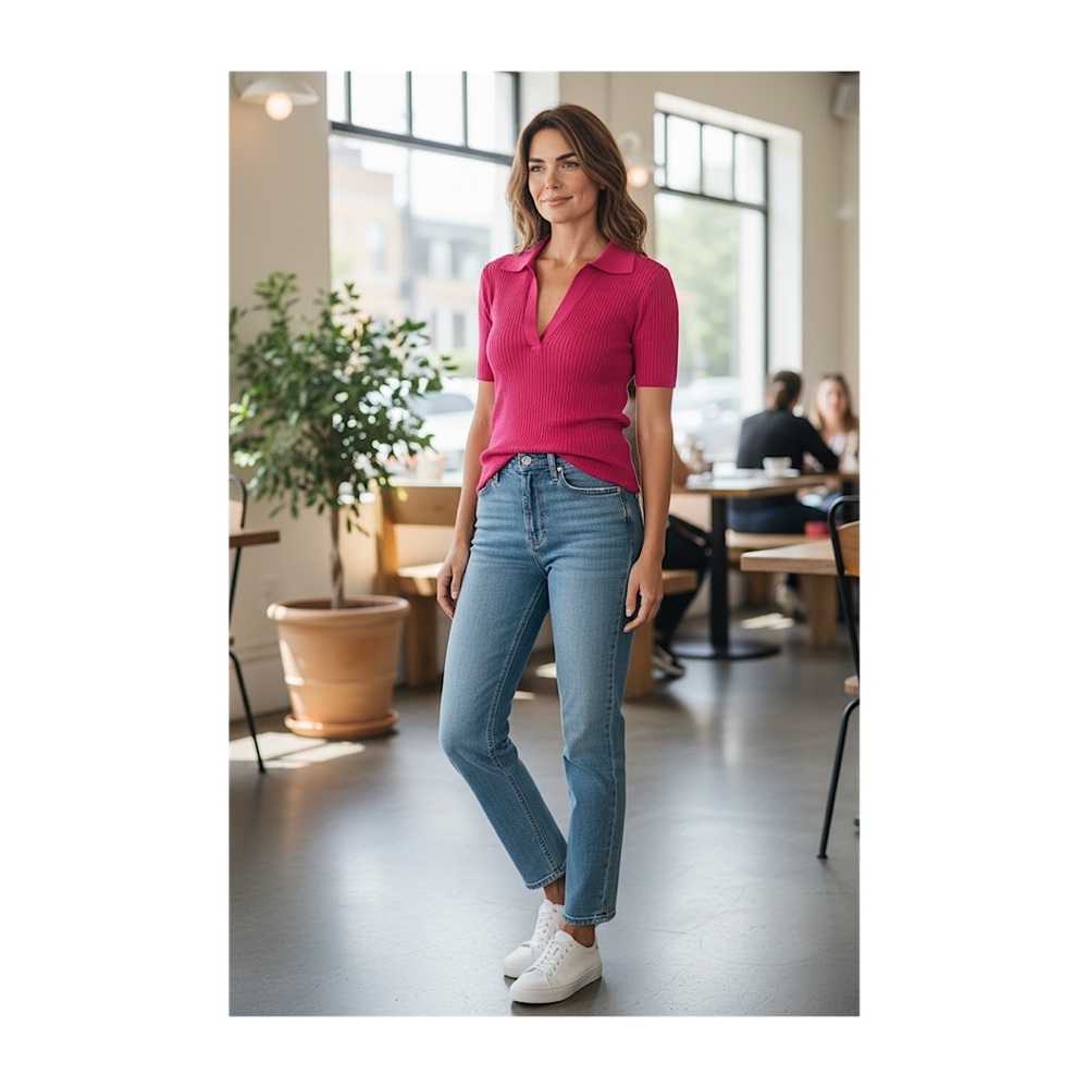 Trina Turk Nishi 2 Top, Fuchsia, NWT, Size Small